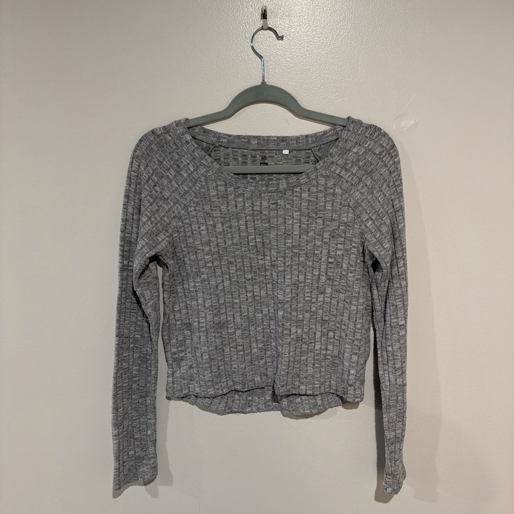 PacSun Gray Ribbed Crop Top